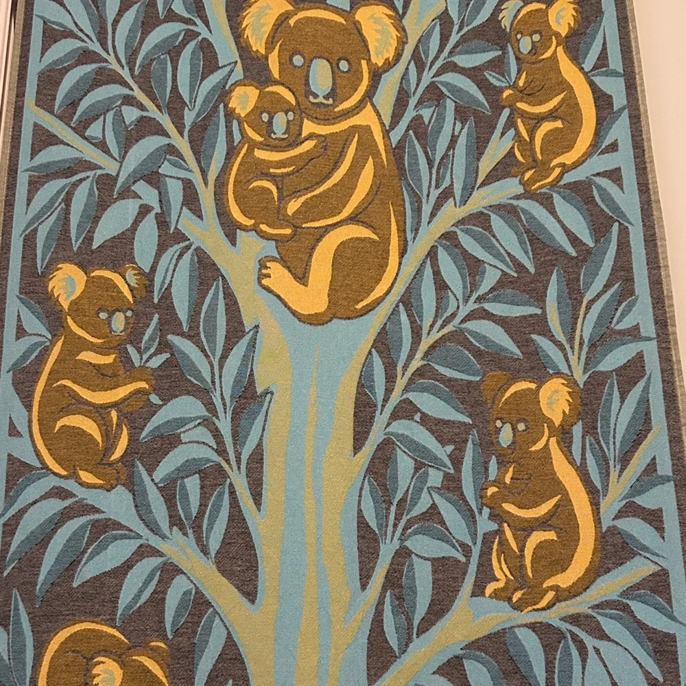 KOALA Heirloom Collection Yellow + Blue Hand Crafted Loom Weave New Original 84